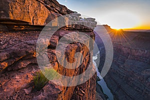 Scenic view of Toroweap overlook at sunrise  in north rim, grand canyon national park,Arizona,usa