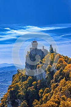 Scenic view of the Tower of Chest Seconda Torre or De La Fratta, San Marino photo