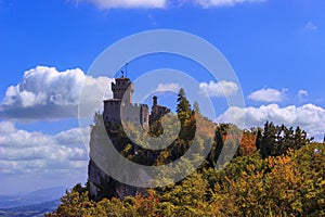 Scenic view of the Tower of Chest Seconda Torre or De La Fratta, San Marino photo