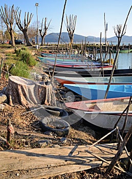 Scenic view of Trasimeno Lake harbor