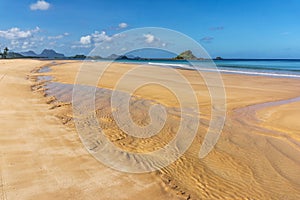 Scenic view of the Twin Beach in El Nido, Palawan, Philippines