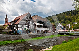 Scenic view of typical traditional german houses