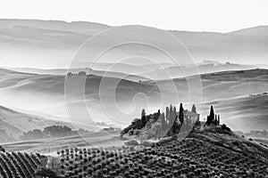 Scenic view of typical Tuscan landscape