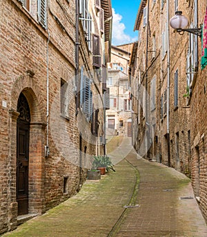 Scenic view in Urbino, city and World Heritage Site in the Marche region of Italy.