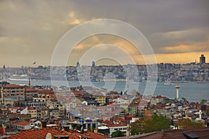 Scenic view of Uskudar district on the Asian side of Istanbul, Turkey