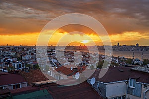 Scenic view of Uskudar district on the Asian side of Istanbul, Turkey