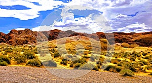 Scenic view of Valley Of Fire, Nevada, United States