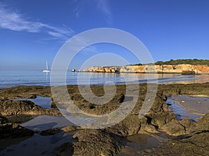 Scenic view of the Vau Beach Praia do Vau in Portimao, Algarve photo