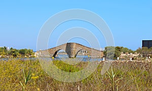 Scenic view of the Veneziola bridge in Manga del Mar Menor, Region de Murcia