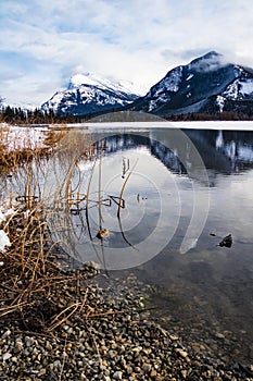 Scenic view of Vermillion Lake, Banff Alberta.
