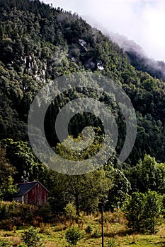 Scenic view of Vikedal Norw after the rain photo