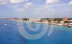 Scenic view of waterfront Cozumel, Mexico