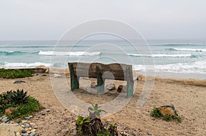 Scenic view of waves crashing. Solana Beach, CA