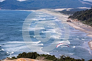 Scenic view at waves rolling onto the beach of Cape Kiwanda.