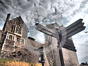 Scenic view of Windsor Castle with cloudscape background, Berkshire, England.