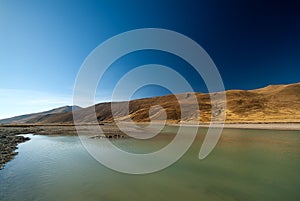 Scenic view of Yarlung Tsangpo the upper stream of Brahmaputra River