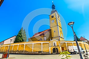 Yellow church in Ludbreg shrine, Croatia.