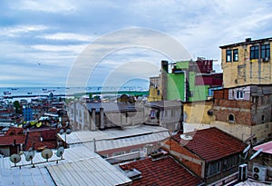 Scenic view of Yenikapi port area Marmara Sea Istanbul city Turkey