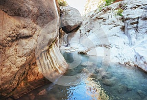 Scenic views of the canyon Goynuk in Turkey. Beautiful mountain