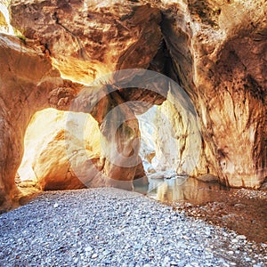 Scenic views of the canyon Goynuk in Turkey. Beautiful mountain