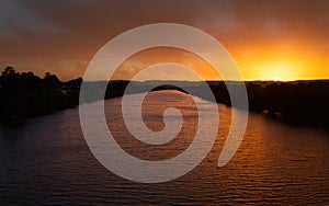 Scenic views of Nepean River Penrith in pretty sunset colours