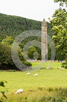 Scenic views of St. KevinÂ´s Monastery, Glendalough, County Wicklow, Ireland