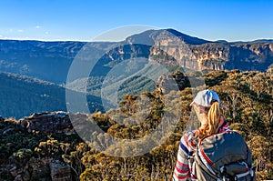 Scenic views to Mount Banks Blue Mountains Australia