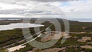 The scenic views from the top of Prospect Hill in American River Kangaroo Island taken on May 12th 2021