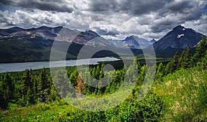 Scenic Views of Two Medicine Lake, Glacier National Park