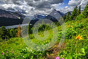 Scenic Views of Two Medicine Lake, Glacier National Park photo