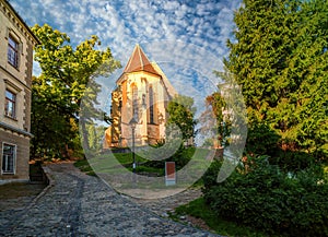 Scenic viw of Church in the Hill - one of the symbols of Sighisoara, Transylvania, Romania