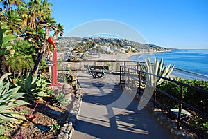 Scenic walkway in Heisler Park, Laguna Beach, CA.