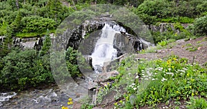 Scenic water falls at Yankee boy basin in Colorado