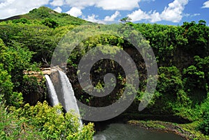 Scenic waterfall in Hawaii