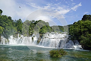 scenic waterfall in krka national park