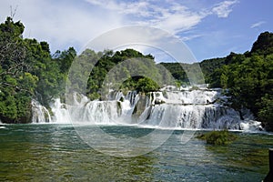 scenic waterfall in krka national park