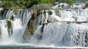 scenic waterfall in krka national park