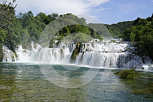 scenic waterfall in krka national park