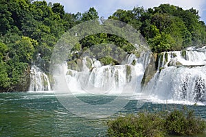 scenic waterfall in krka national park