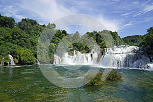 scenic waterfall in krka national park