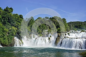 scenic waterfall in krka national park