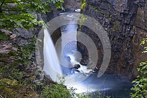 Scenic Waterfall Lush Rainforest Landscape Elk Falls Provincial Park Vancouver Island BC Canada
