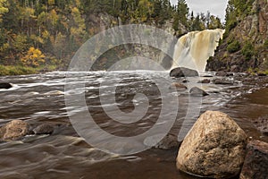 Baptism River High Falls In Autumn