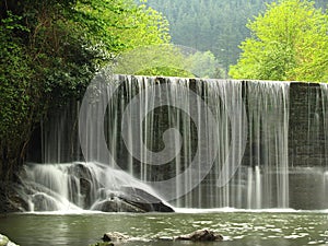 A scenic waterfall stream