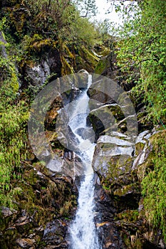 Scenic waterfall on the way to Tsomgo (Changu) Lake, tourist attention in Gangtok, Sikkim, India