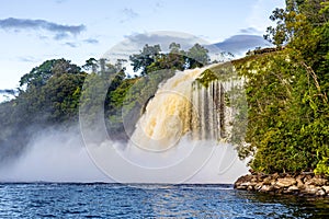 Scenic waterfalls from Carrao river in Canaima national Park Venezuela photo