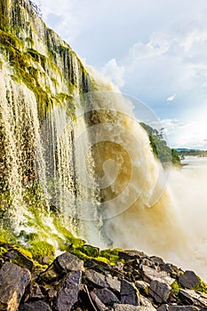 Scenic waterfalls from Carrao river in Canaima national Park Venezuela photo