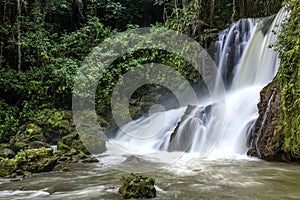 Scenic waterfalls and lush vegetation in Jamaica
