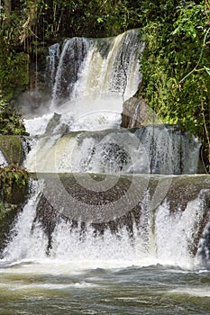 Scenic waterfalls and lush vegetation in Jamaica