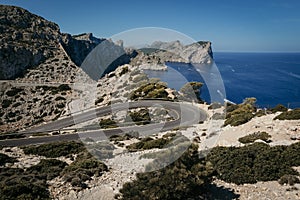 Scenic winding mountain road, Mallorca